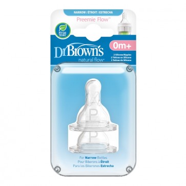 Dr. Brown Preemie Narrow Nipple 2-Pack
